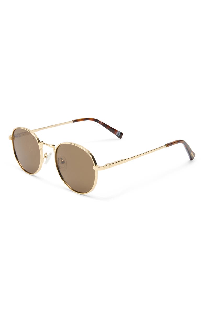 Le Specs Lost Legacy 51mm Gradient Round Sunglasses, Alternate, color, Gold/ Brown Mono Pol