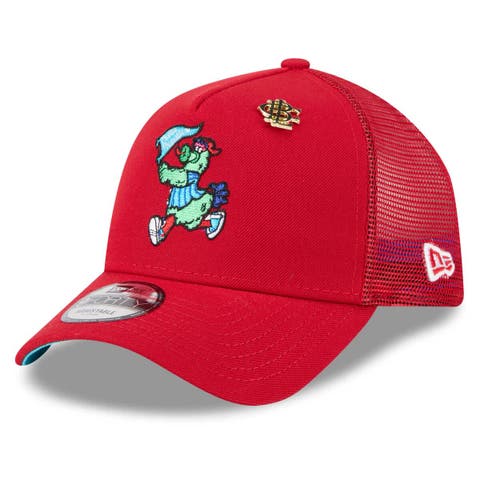 Men's New Era  Red Philadelphia Phillies 2025 Big League Chew A-Frame 9FORTY Adjustable Trucker Hat