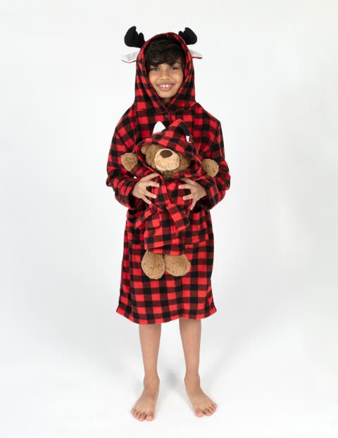 Girls Fleece Hooded Robe with Matching Doll Robe