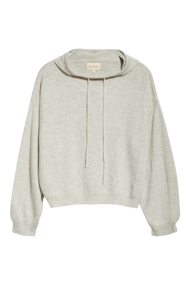 Linosa Cashmere Hoodie, Alternate, color, LIGHT GREY MELANGE