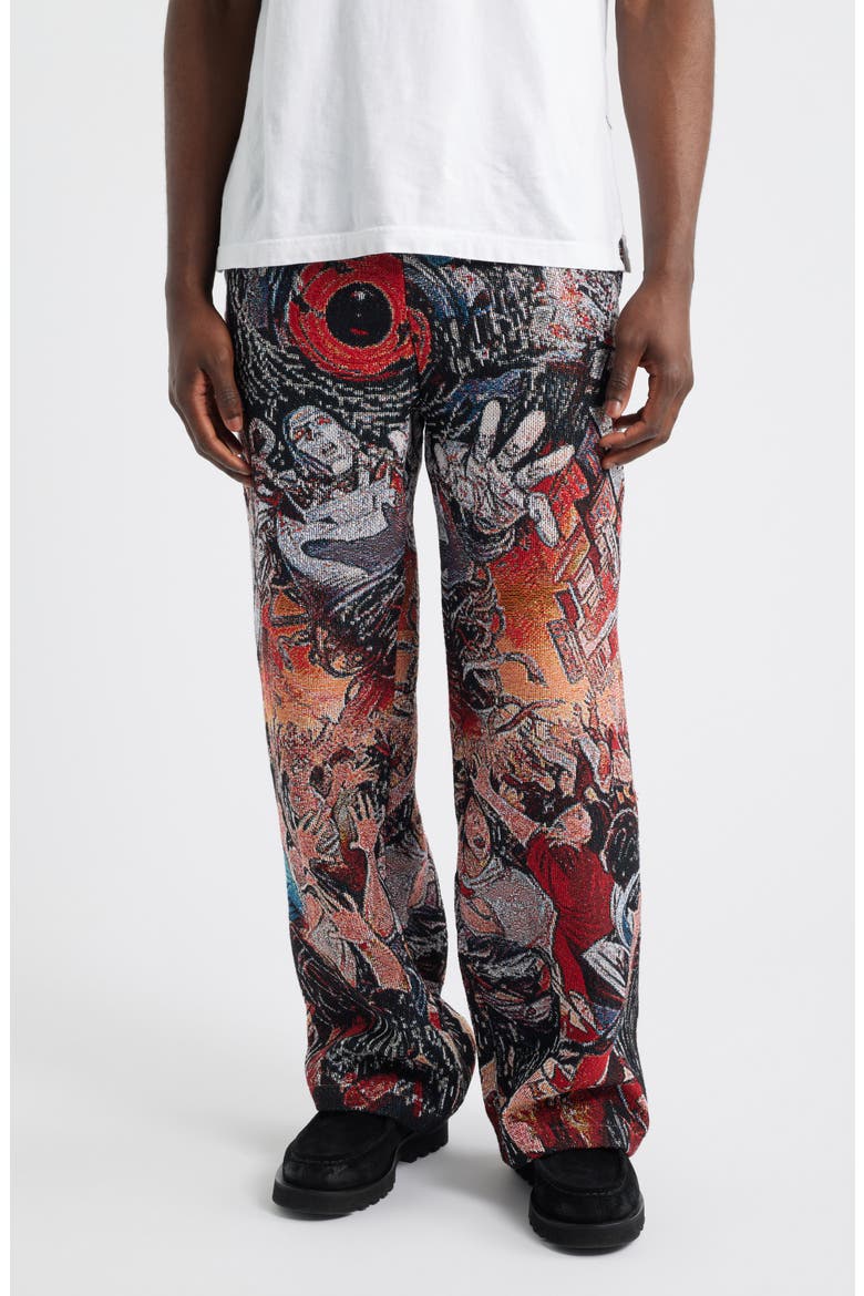 Robot Mayehm Jacquard Pants, Main, color, RED