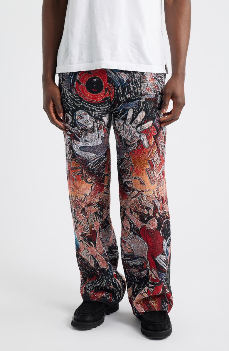 VERYRARE Robot Mayehm Jacquard Pants, Main, color, Red
