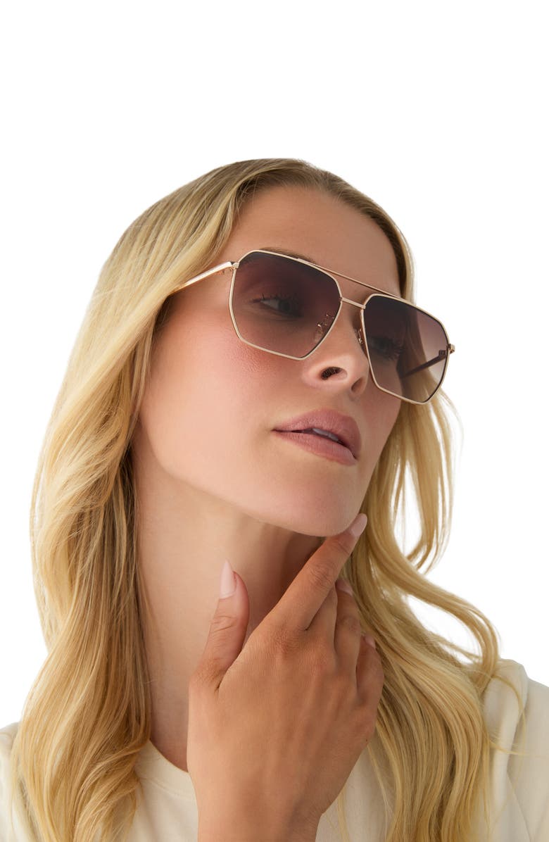 DIFF Berkely 59mm Polarized Gradient Navigator Sunglasses, Alternate, color, Brown Gradient