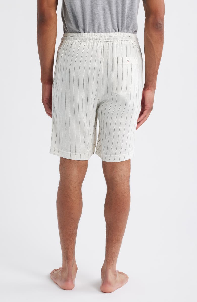 Daniel Buchler Stripe Linen Blend Drawstring Pajama Shorts, Alternate, color, Iron Stripe