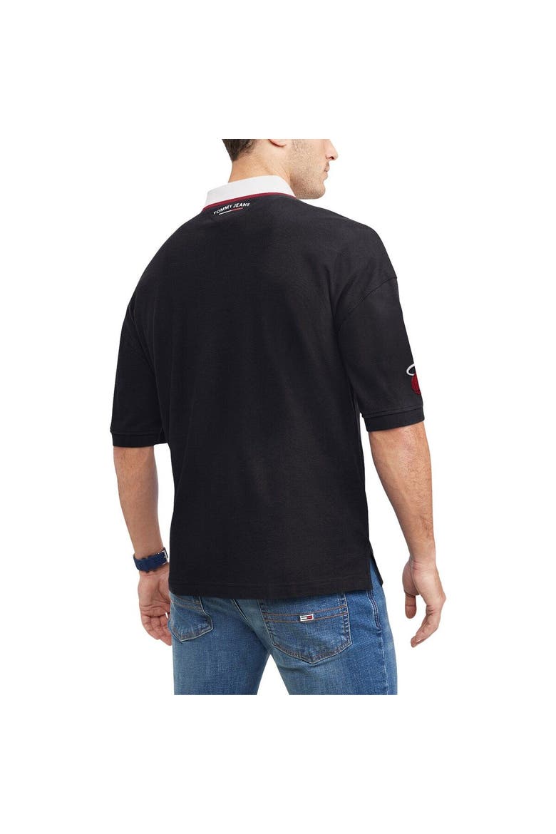 Men's Tommy Jeans Black Miami Heat Stanley Pique Polo, Alternate, color, Black