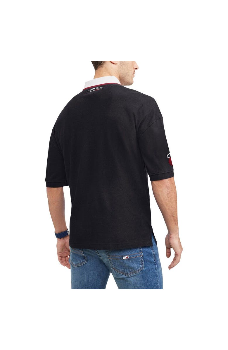 TOMMY JEANS Men's Tommy Jeans Black Miami Heat Stanley Pique Polo, Alternate, color, Black