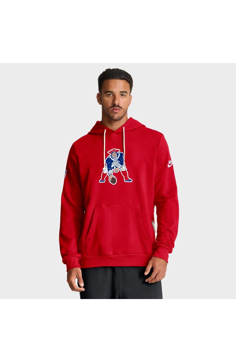 Nike Men's Nike Red New England Patriots Sideline Offensive Set Play Performance Pullover Hoodie, Main, color,