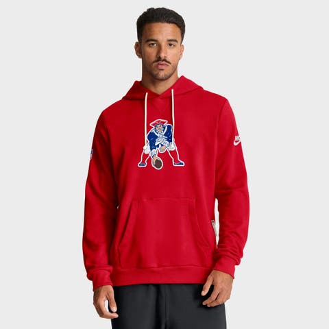 Men's Nike Red New England Patriots  Sideline Offensive Set Play Performance Pullover Hoodie