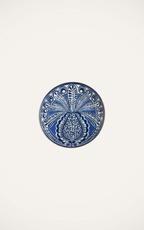 Side Plate Big Pineapple Blue