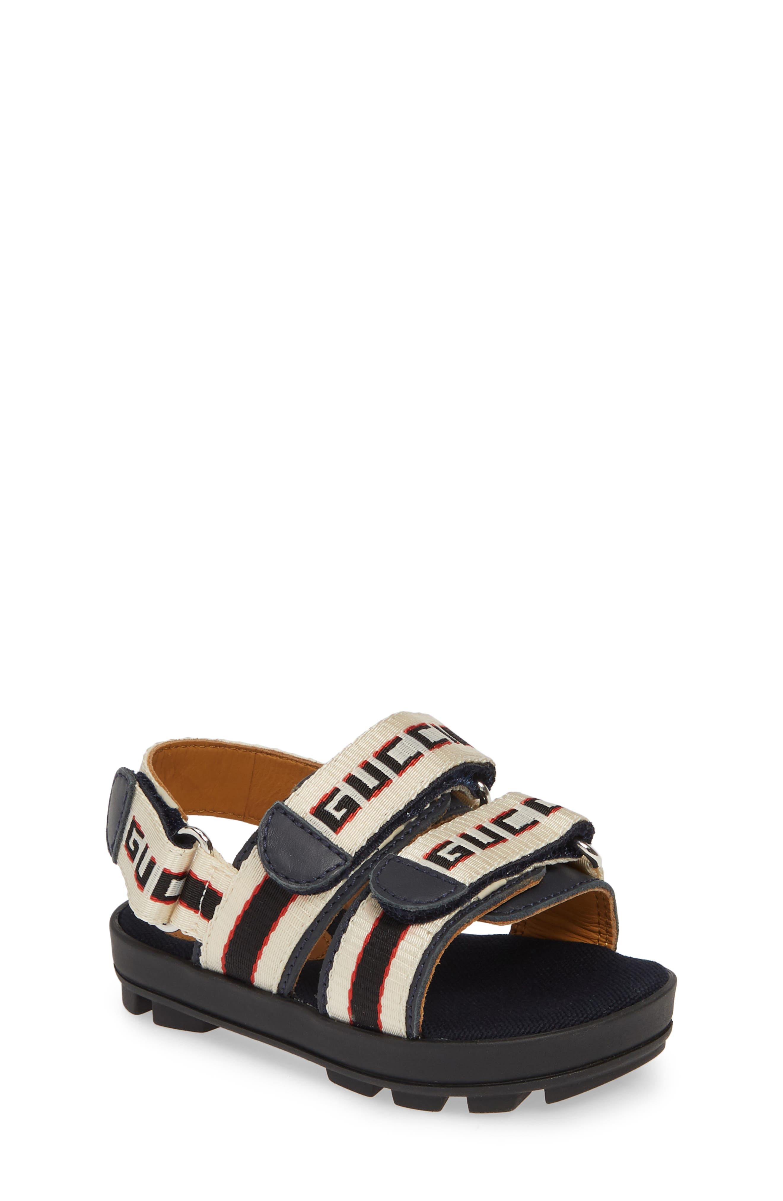 Gucci Sam Logo Strap Slingback Sandal, Main, color, 