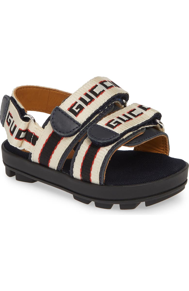 Gucci Sam Logo Strap Slingback Sandal, Main, color,