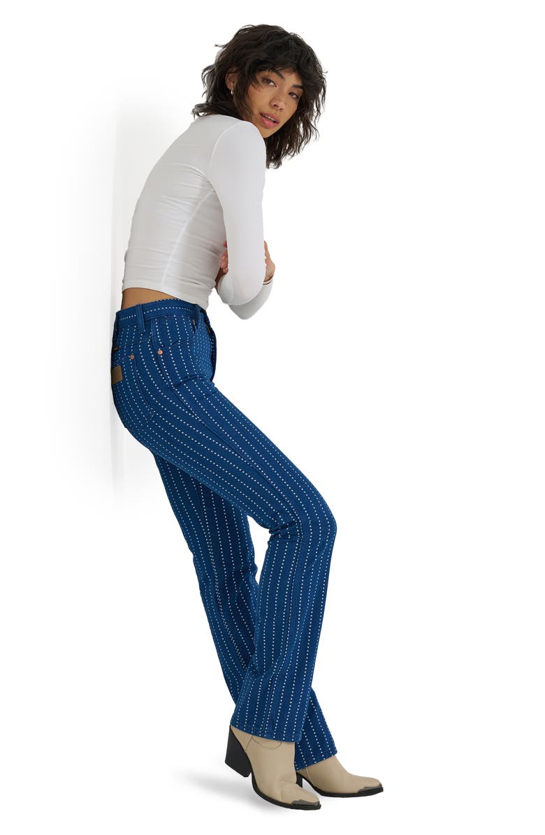 Wrangler Wrancher Star Pinstripe Mid Rise Bootcut Jeans, Alternate, color, Pin Star