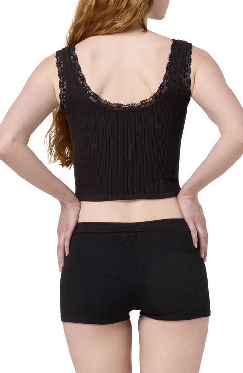 Florence By Mills Lace Trim Crop Tank In Black