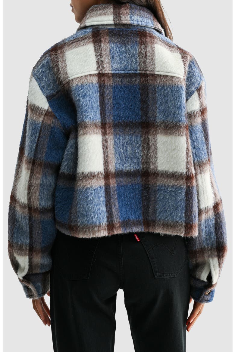 Plaid Cropped Jacket, Alternate, color, BLUE IVORY PLAID