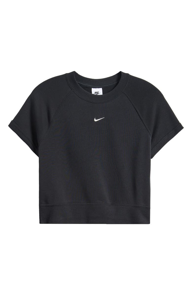 Nike Sportswear Chill Crop Cotton Blend French Terry Top, Alternate, color, Black/ Sail