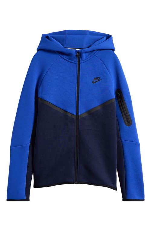 Nike Kids' Sportswear Tech Fleece Full Zip Jacket In Obsidian/game Royal/black