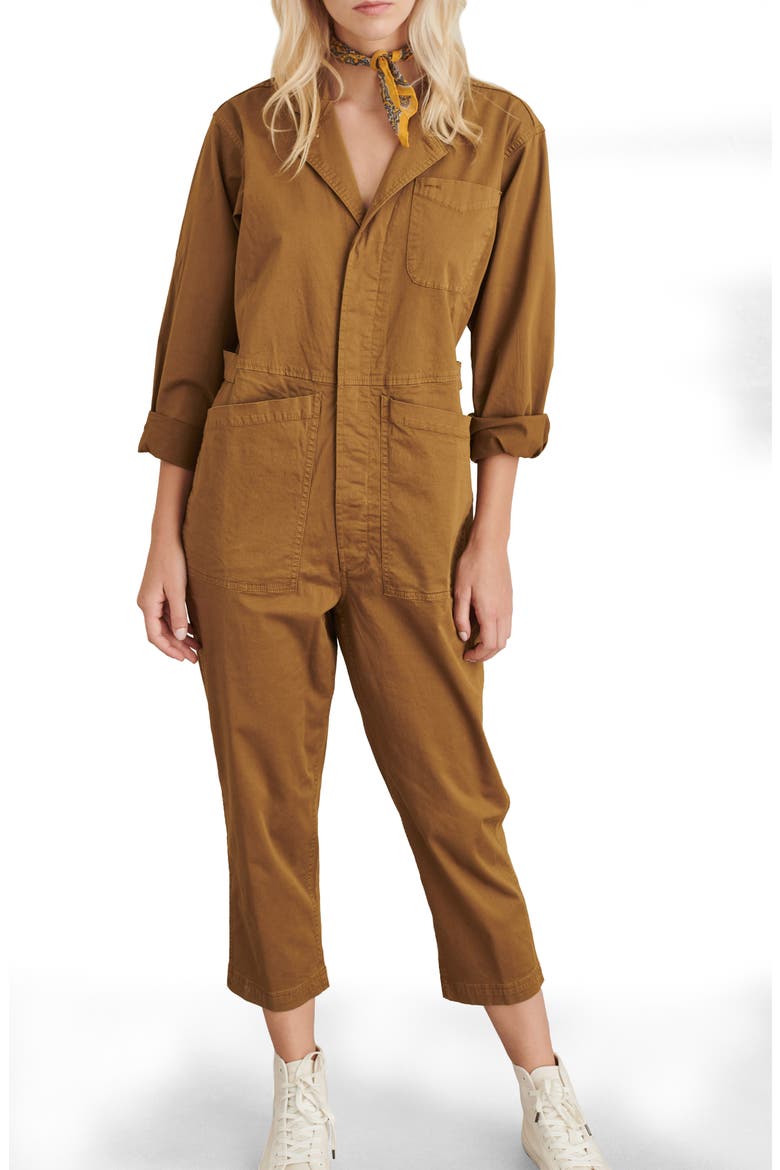 Stretch Cotton Jumpsuit, Main, color, HICKORY
