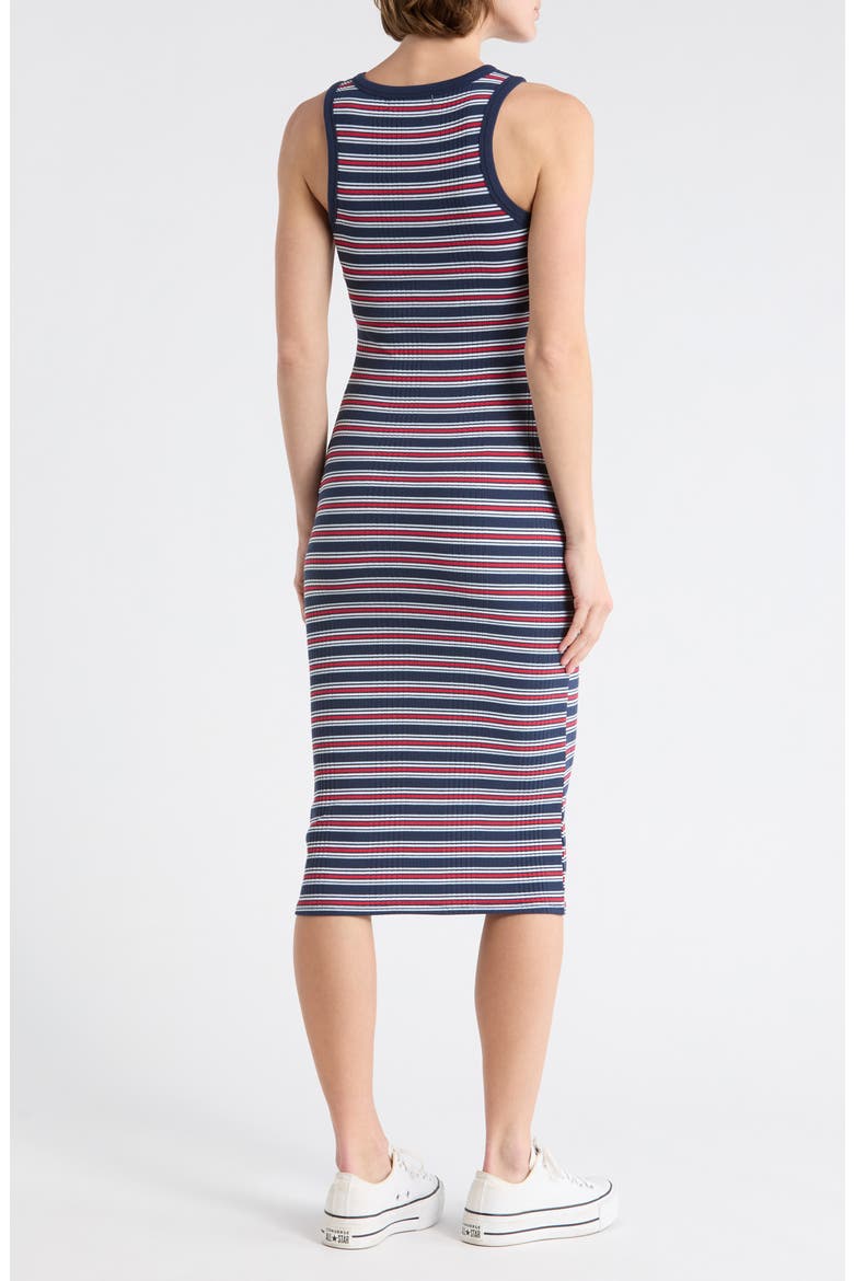 Stripe Sleeveless Midi Dress, Alternate, color, NAVY COMBO