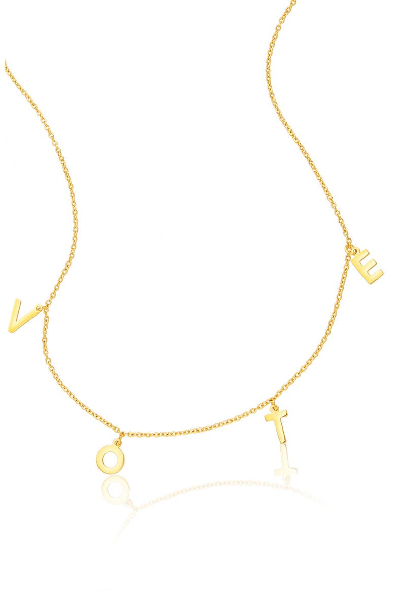 'Vote' Charm Necklace, Main, color, YELLOW