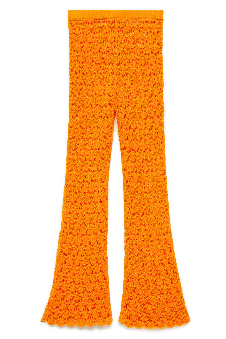 Open Stitch Flare Cover-Up Pants, Alternate, color, ORANGE