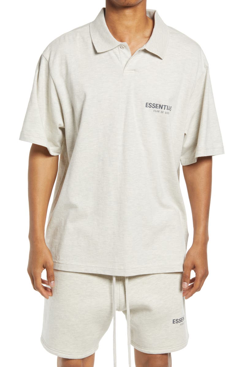 Fear of God Essentials Cotton Jersey Short Sleeve Polo Shirt, Main, color,