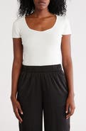 Elie Tahari Sweetheart Ribbed T-Shirt