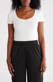 Elie Tahari Sweetheart Ribbed T-Shirt
