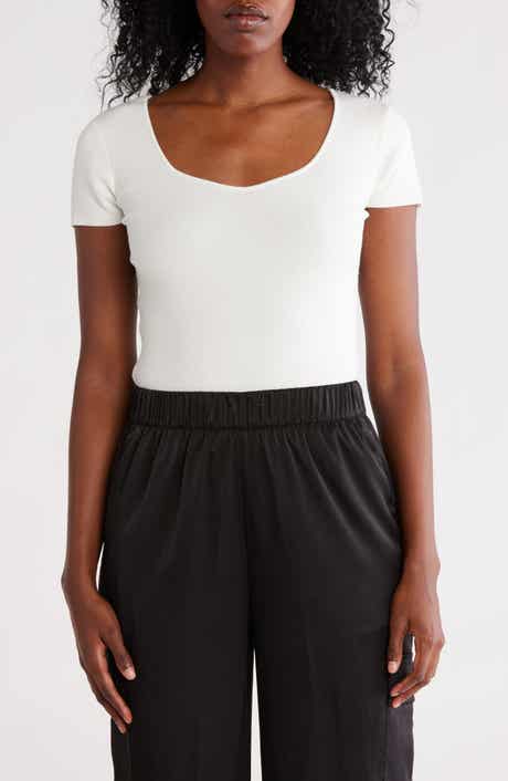 Elie Tahari Sweetheart Ribbed T-Shirt