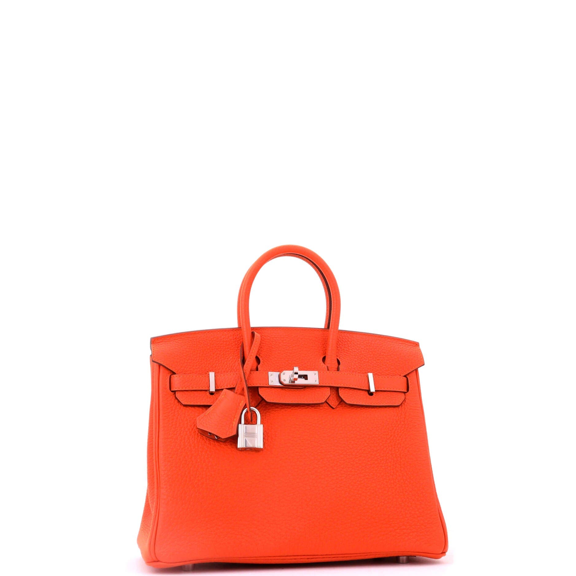 Pre-Owned Hermes Birkin Handbag Orange Togo with Palladium Hardware 25, Alternate, color, Feu