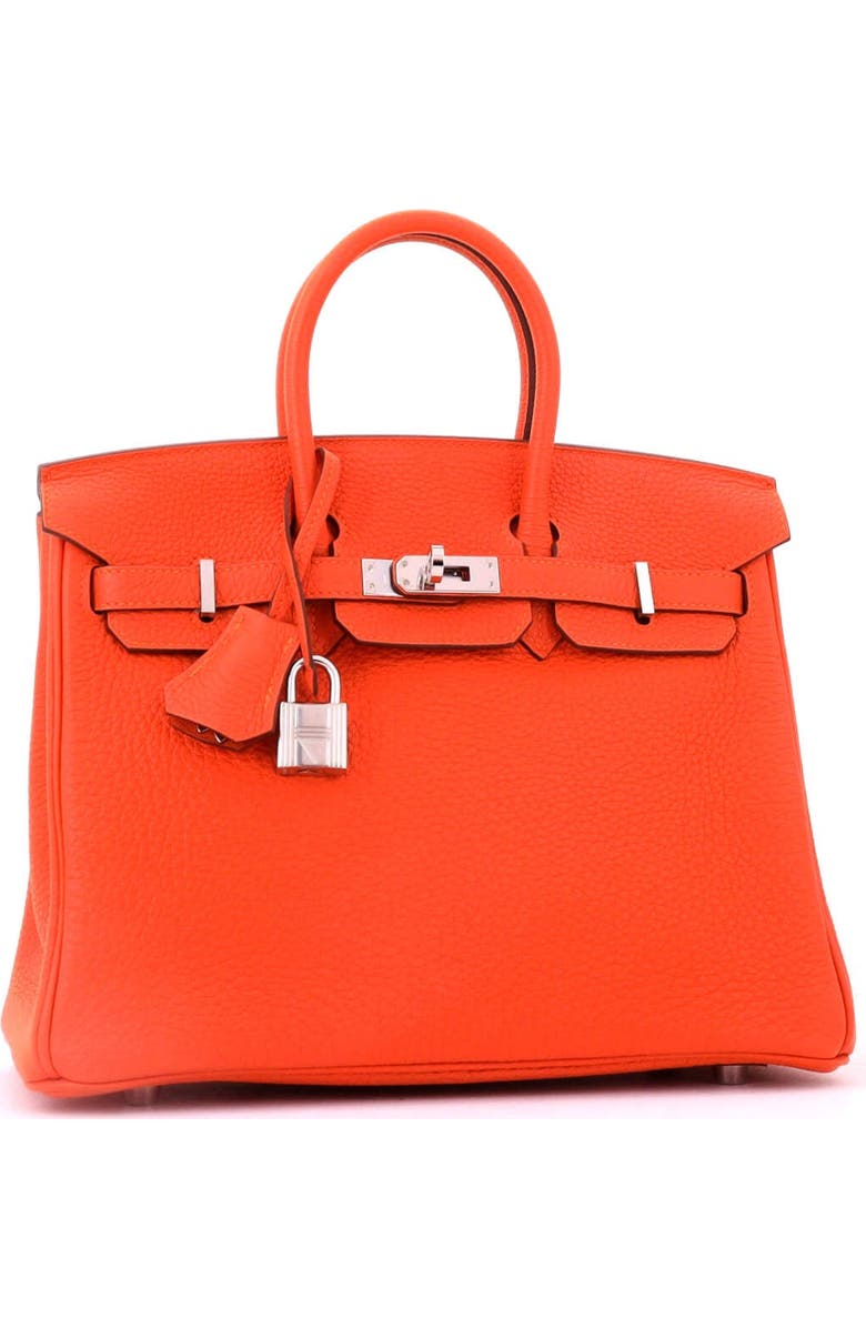Pre-Owned Hermes Birkin Handbag Orange Togo with Palladium Hardware 25, Alternate, color, Feu