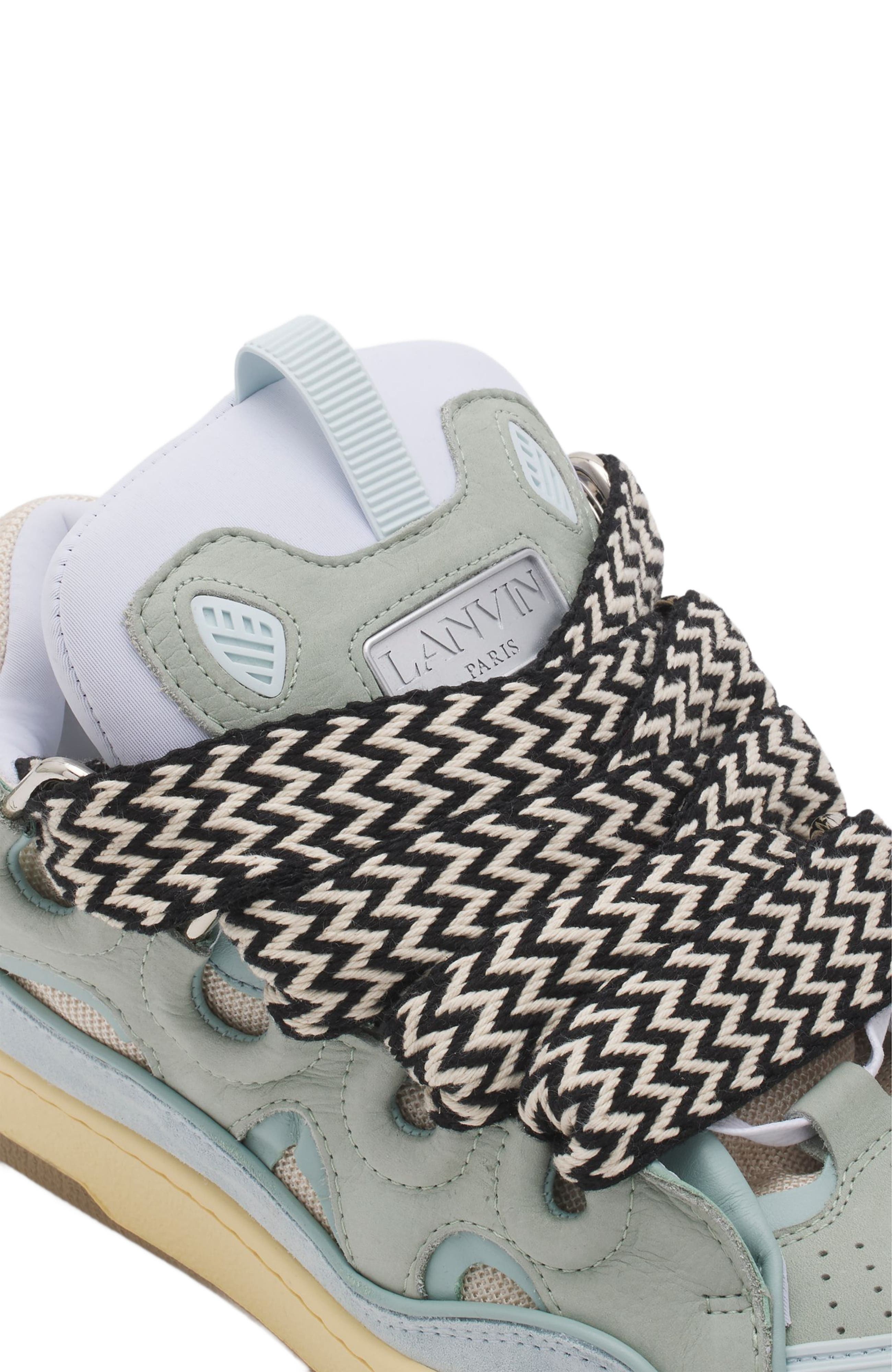 LEATHER CURB SNEAKERS, Alternate, color, PALE BLUE