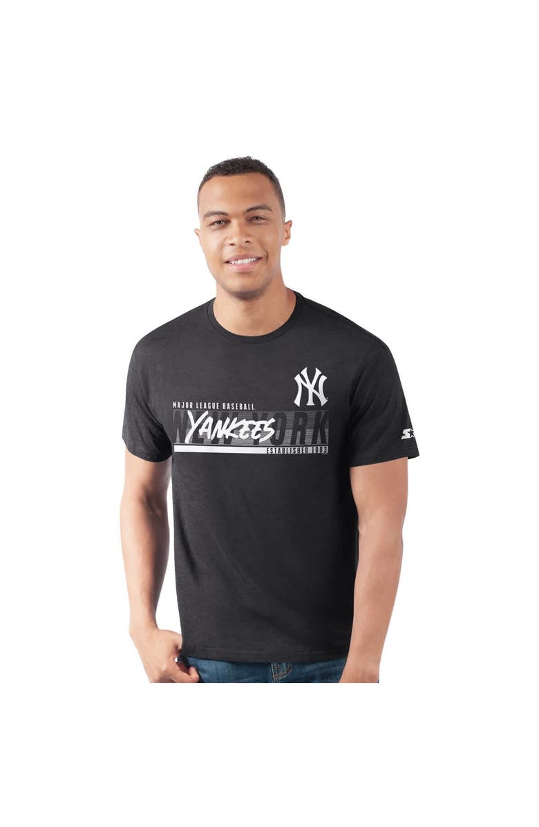 STARTER Men's Starter  Black New York Yankees Prime Time Team T-Shirt, Main, color, 