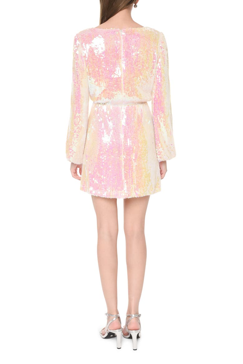Carrie Long Sleeve Sequin Minidress, Alternate, color, OPAL SEQUIN