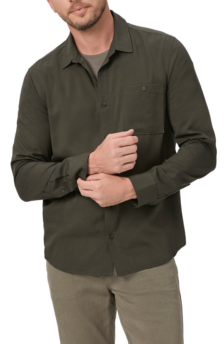 PAIGE Wardin Solid Button-Up Shirt, Main, color, 