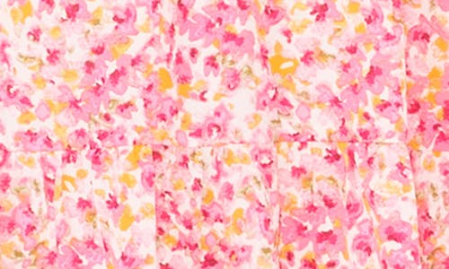 Cece Floral Print Babydoll Dress In Pink