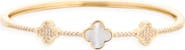 Panacea Crystal Clover Bangle Bracelet