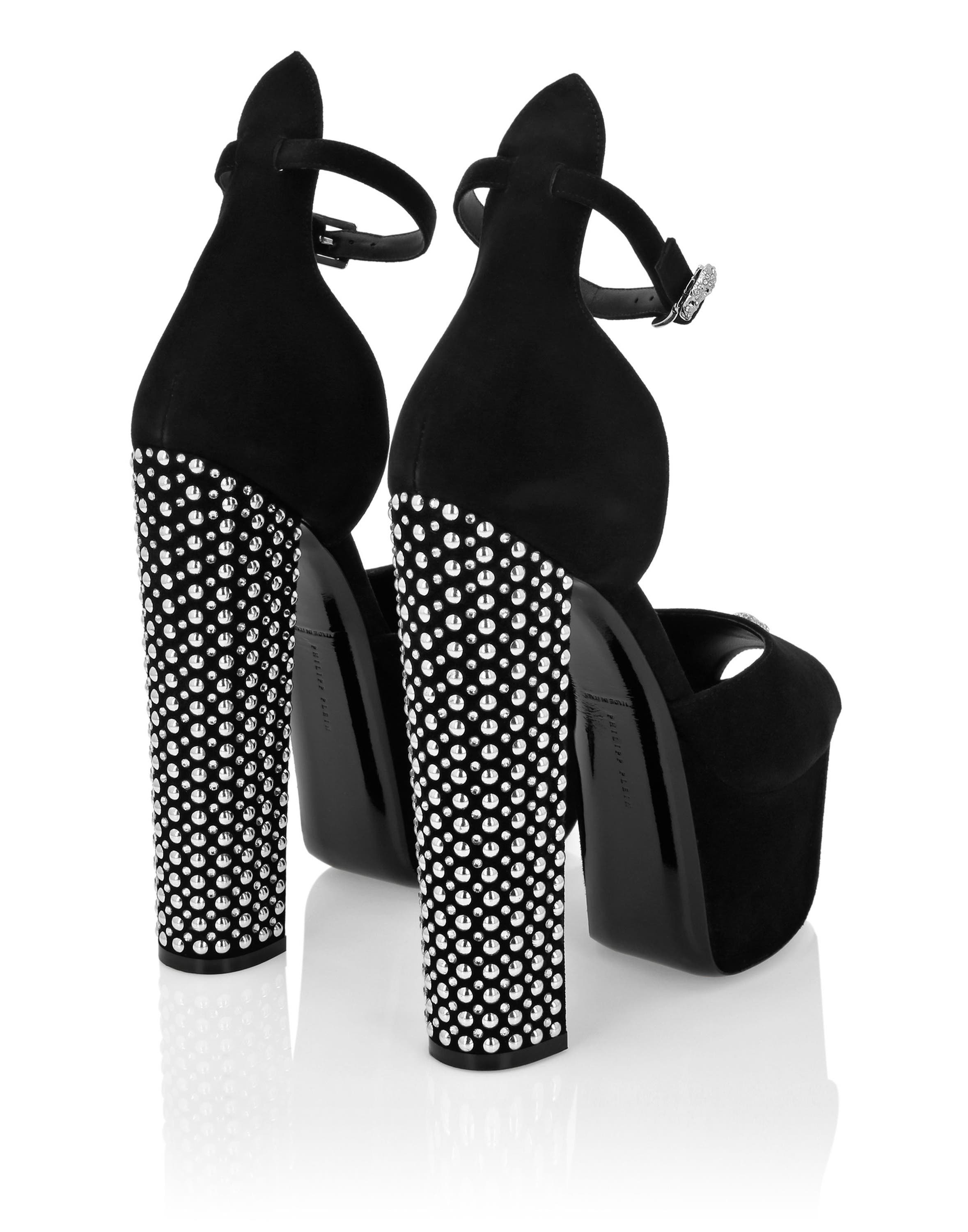 High Heel Platform Sandals Studs And Strass Women, Alternate, color, black
