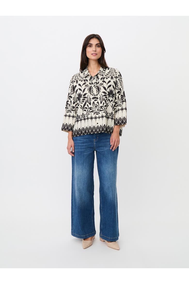 Maisolde Garden Collared Relaxed Shirt, Alternate, color, Black