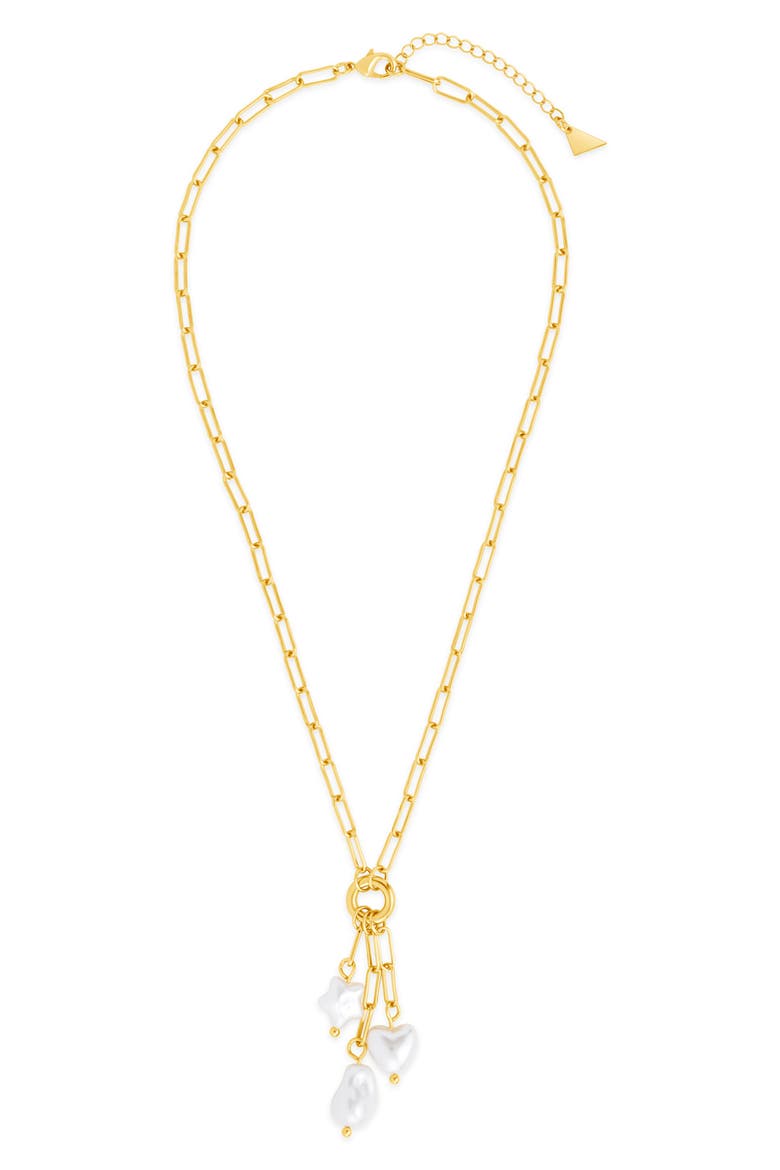 Sabrina Mixed Pearl Charm Necklace, Alternate, color, GOLD