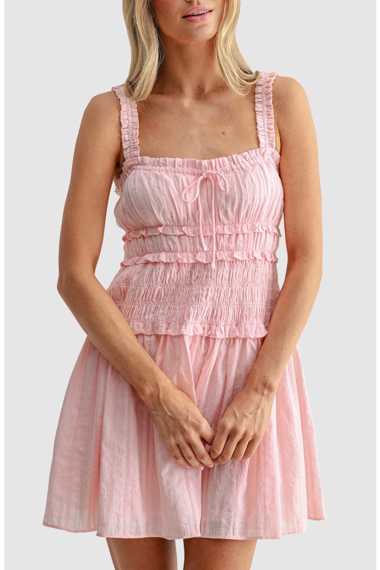 Fit and Flare Minidress, Alternate, color, PINK