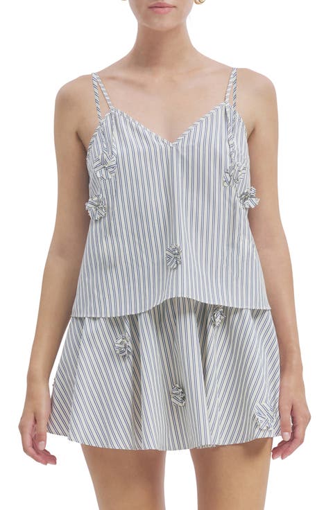 Paige Rosette Detail Stripe Cotton Blend Take