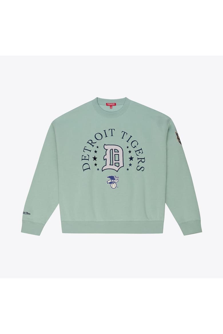 Women's Mitchell & Ness  Green Detroit Tigers Yacht Rock Sweatshirt, Alternate, color, Green