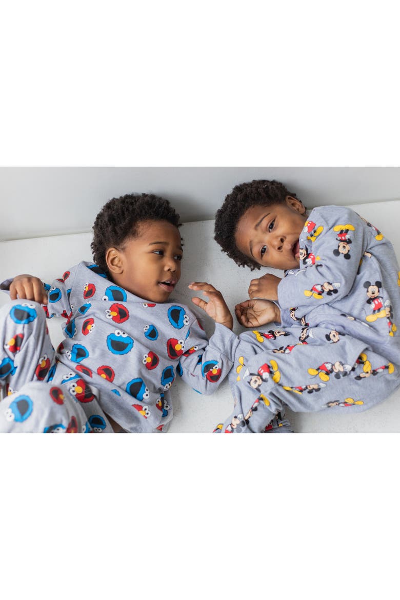 Sweatshirt and Fleece Pants Set, Alternate, color, Grey Elmo Cookie