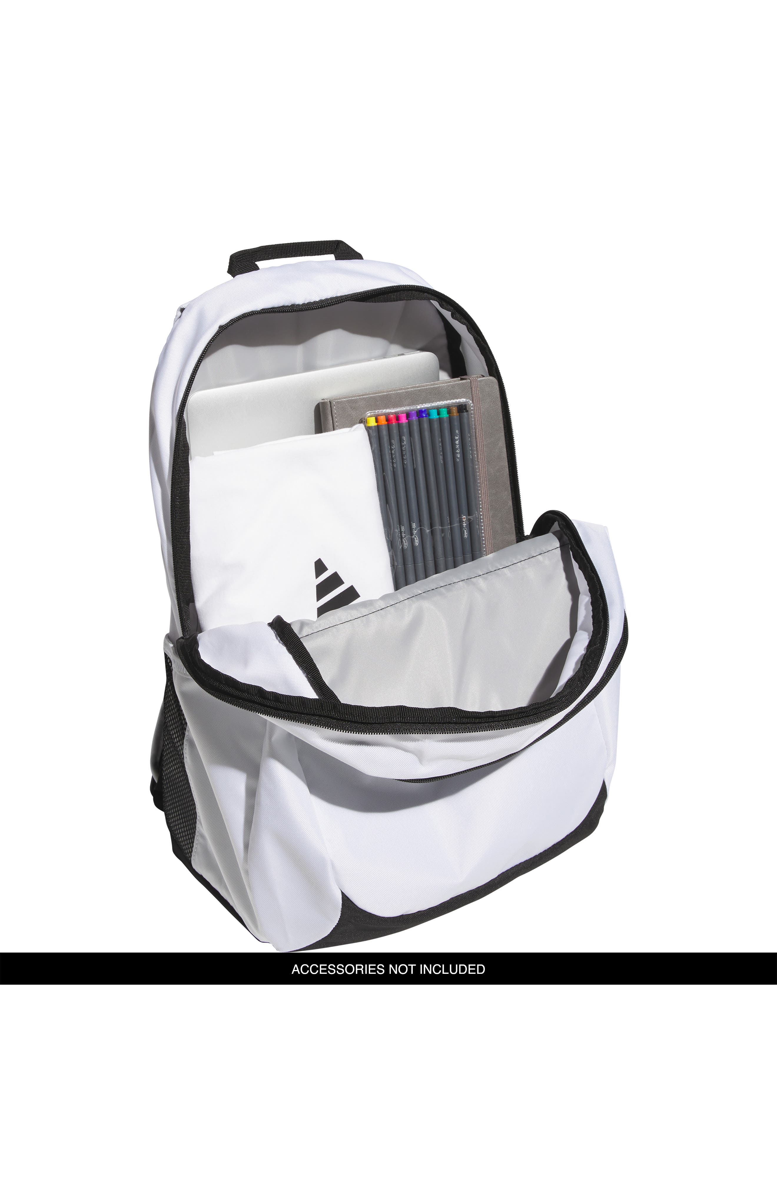 adidas Kids' Striker 3 Backpack, Alternate, color, White / Black