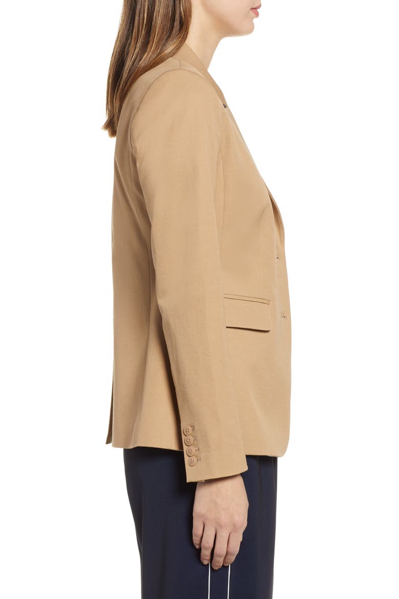Stretch Cotton Twill Blazer, Alternate, color, TAN TANNIN