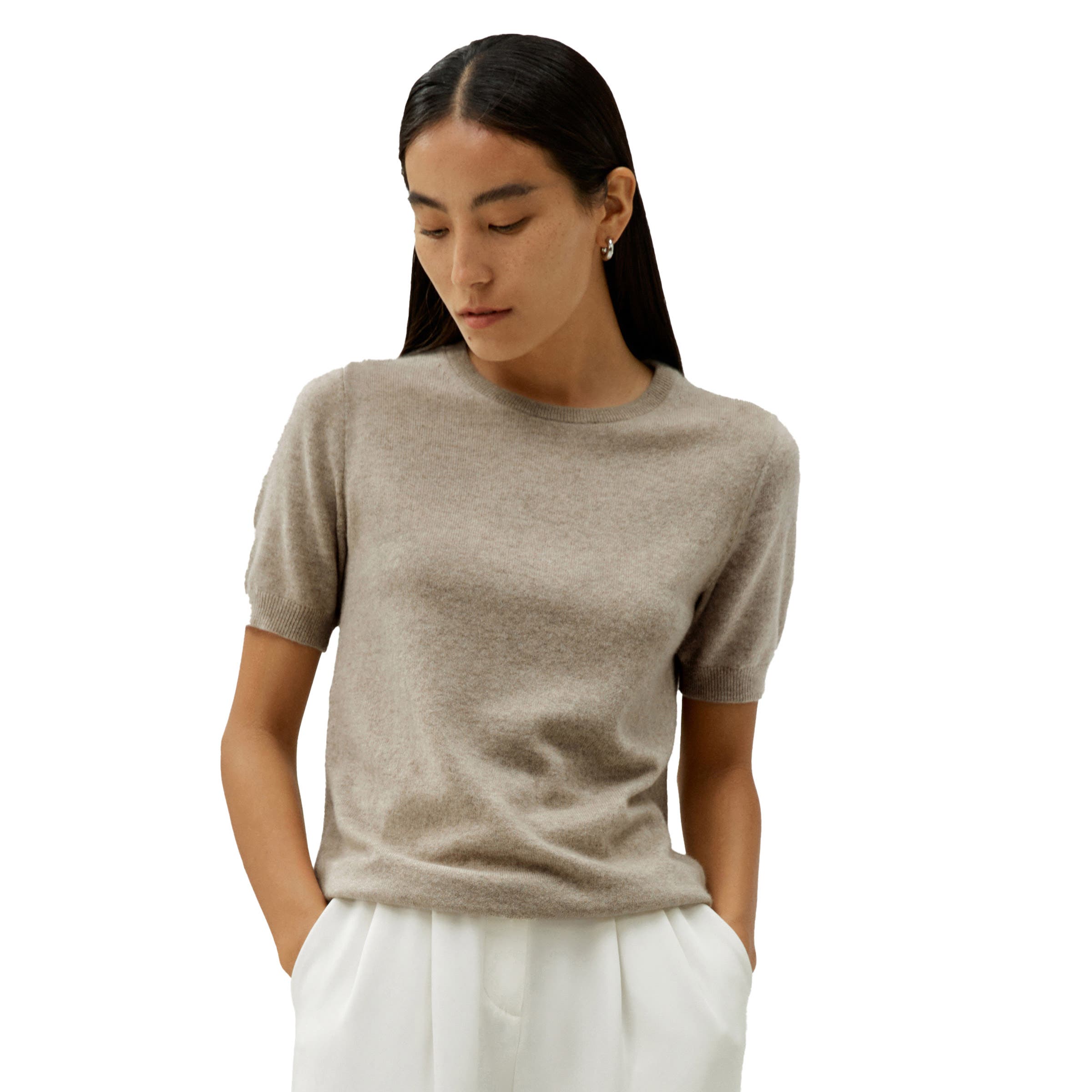 Crew Neck Basic Knit Top - image 3