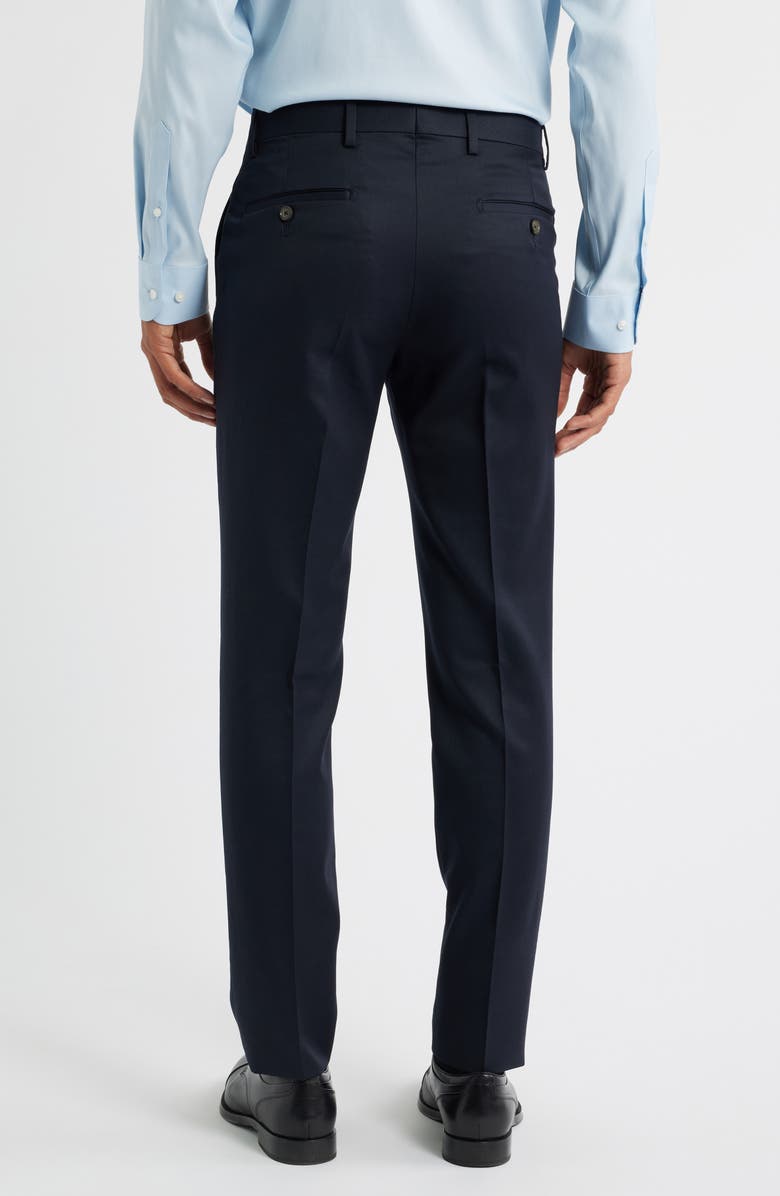 Berle Slim Fit Flat Front Navy Super 100s Wool Dress Pants, Alternate, color, Navy