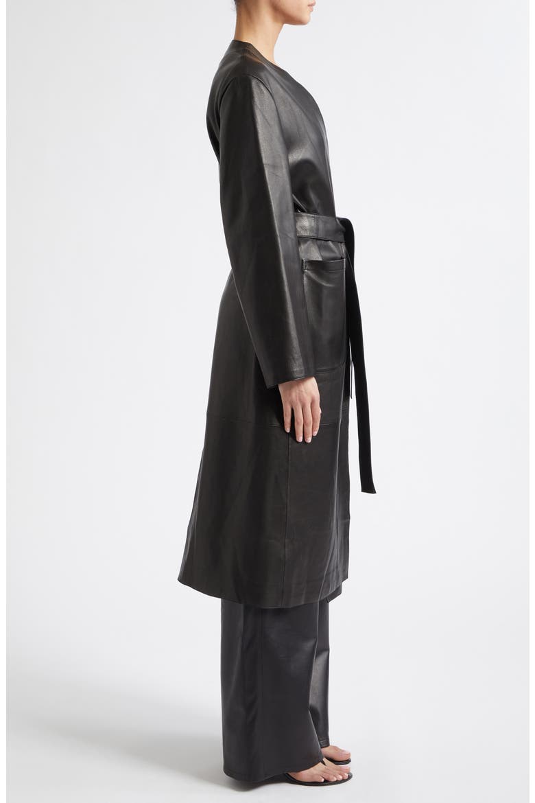 Ruelle Smooth Leather Coat, Alternate, color, NOIR CLASSIQUE