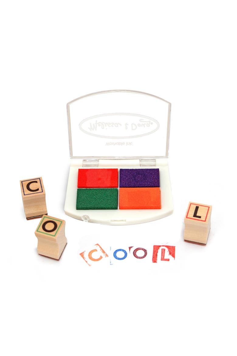 Alphabet Stamp Set, Alternate, color, TAN MULTI