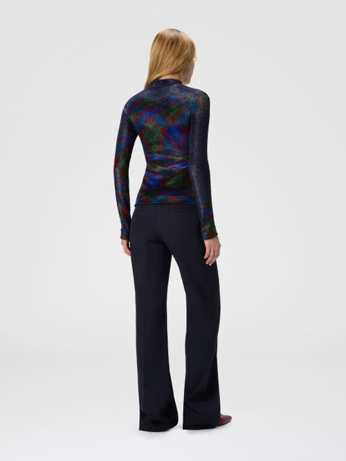 Missoni Turtleneck Sweater With Flame Pattern In Blue